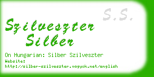 szilveszter silber business card